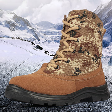 Winter Cold-Proof Sheepskin Boots for Men – Waterproof, Thickened Warm Snow & Outdoor Hiking Boots